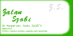 zalan szobi business card